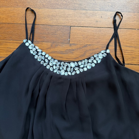 Bisou Bisou Women’s Pleaded Black Beaded Strap Maxi Dress  Dress – Size 14 - Picture 3 of 8